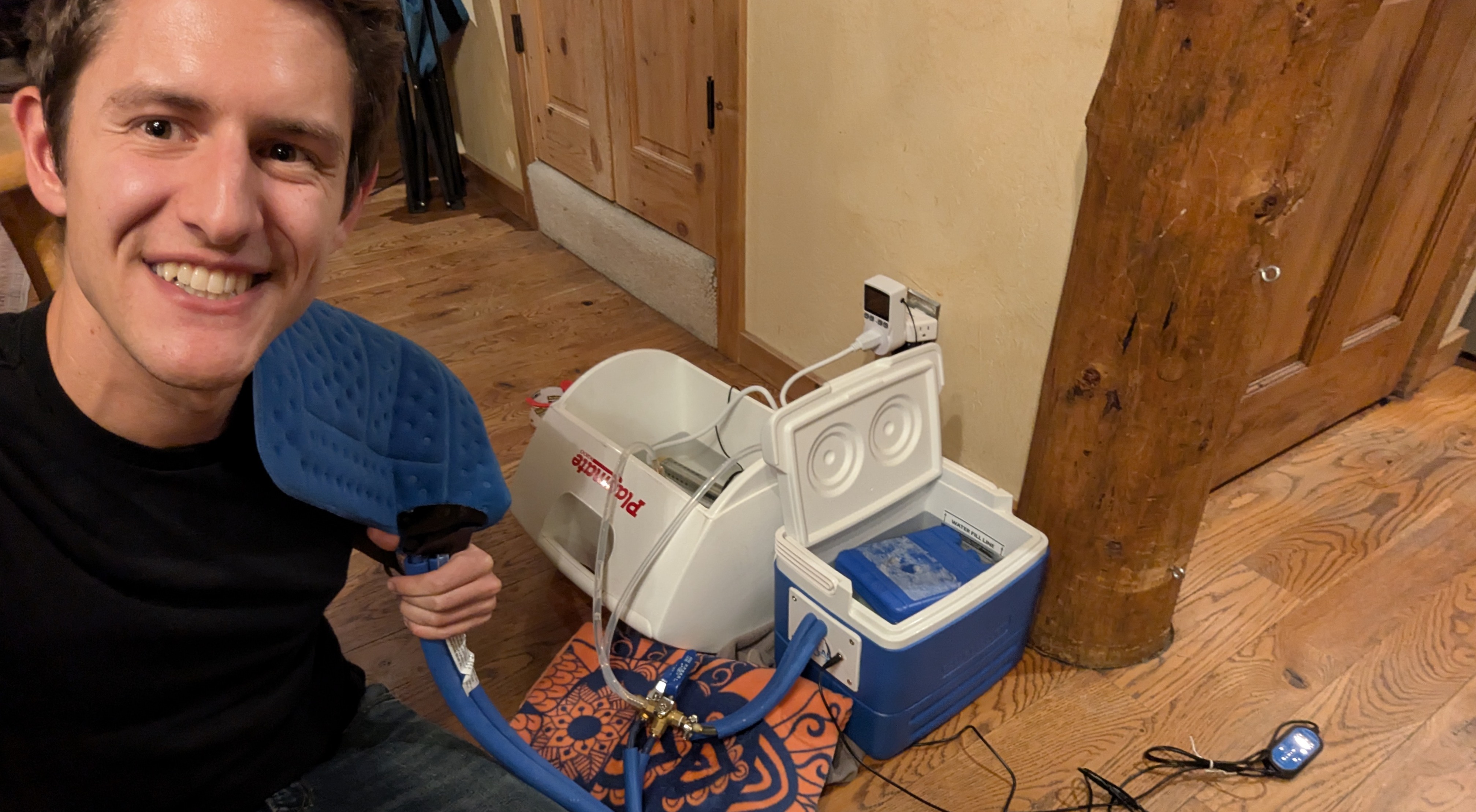 The first Contrast Cube prototype, built from two coolers
